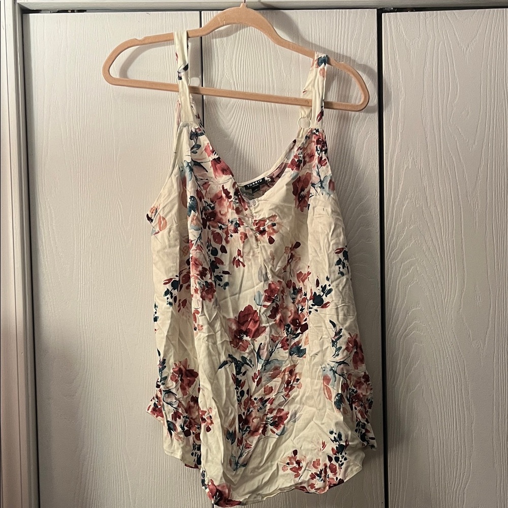 Torrid Cream, Pink, and Navy Floral Camisole